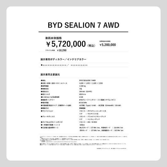 SEALION 7 AWD (縦型)