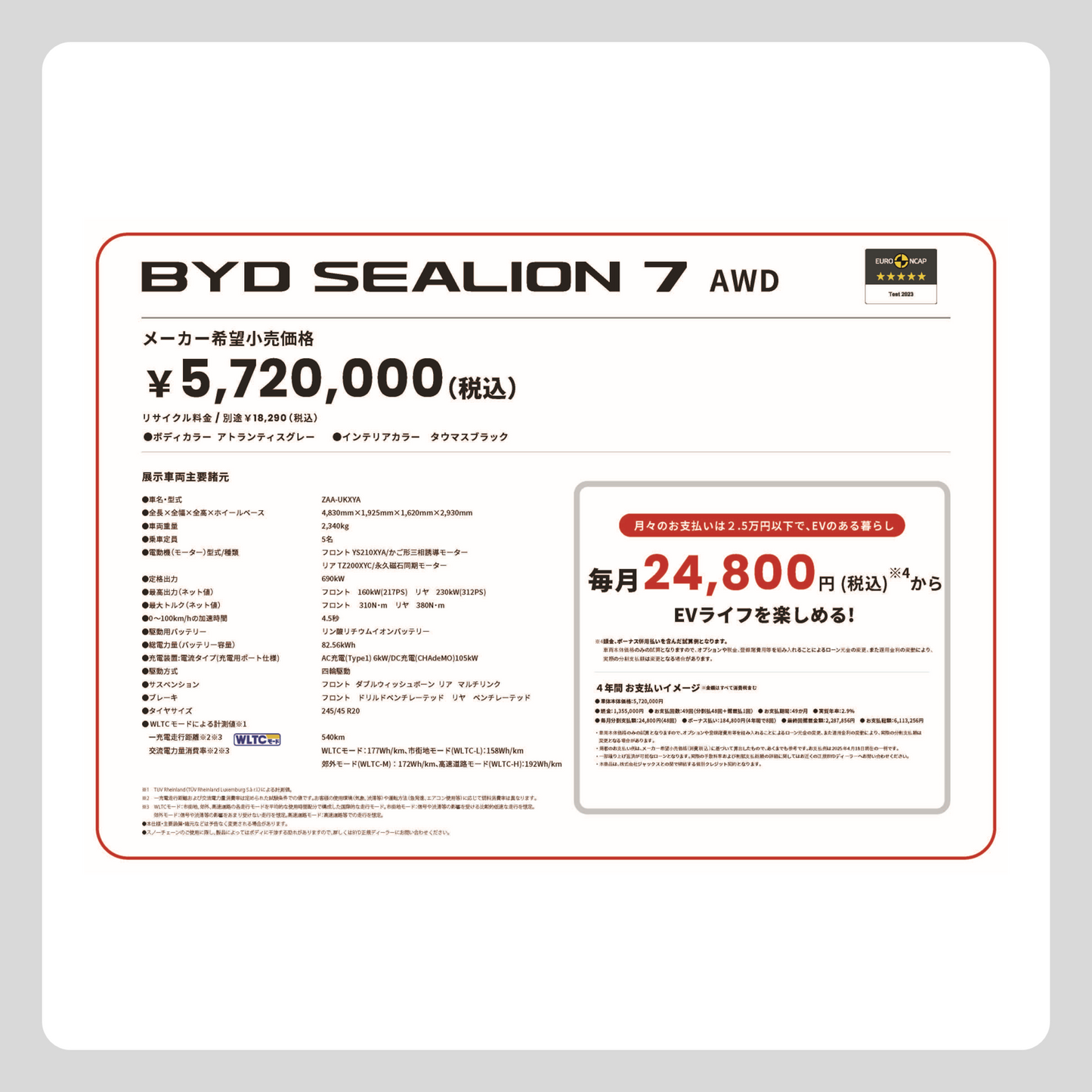 SEALION 7 AWD (横型)