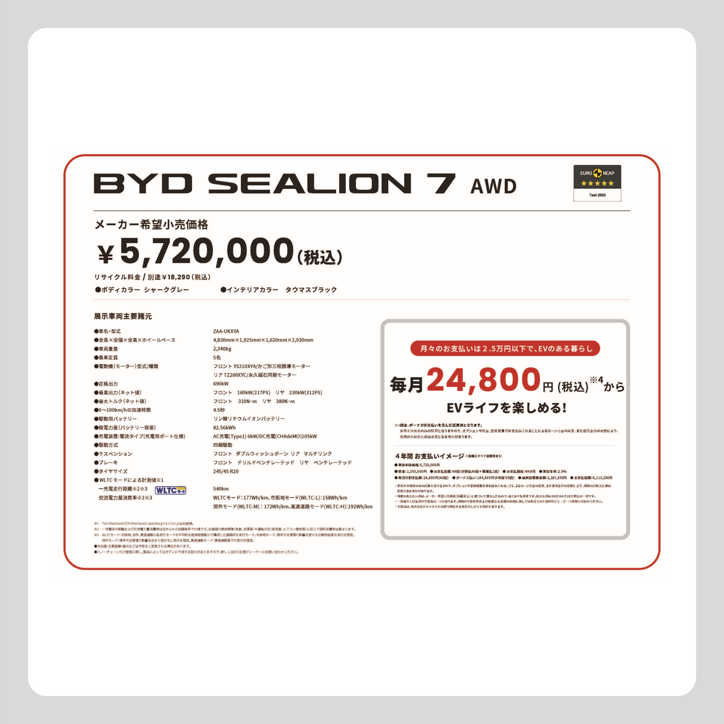SEALION 7 AWD (横型)
