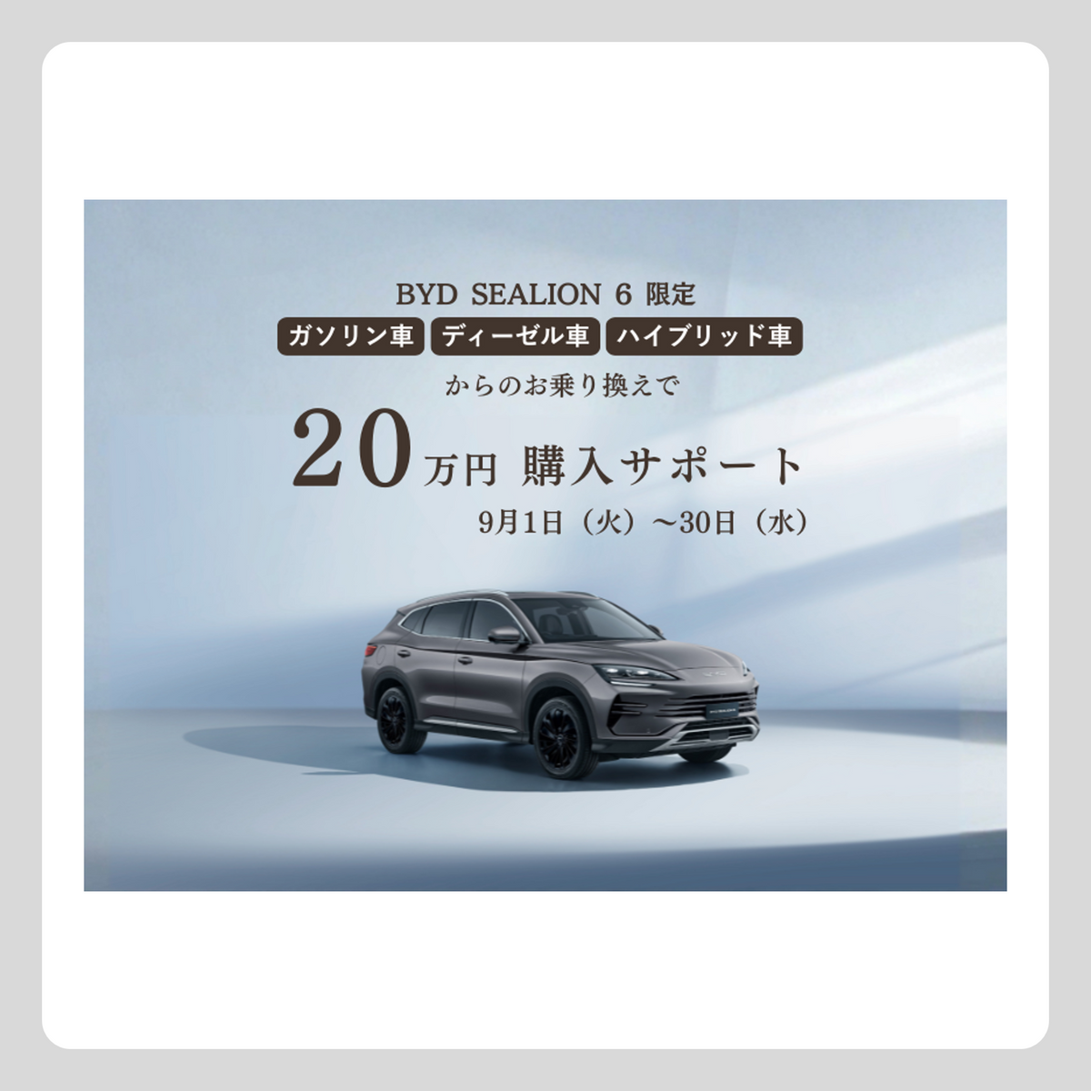 WEB：BYD SEALION 6（20万円サポート）